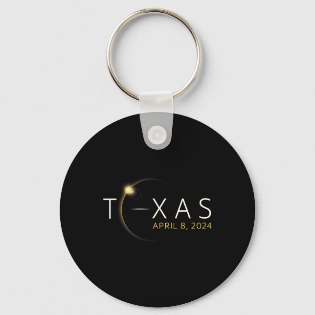 Solar Eclipse 2024 State Texas Total Solar Eclipse Nyckelring (Framsida)