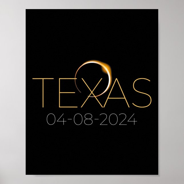 Solar Eclipse 2024 State Texas Total Solar Eclipse Poster (Framsidan)