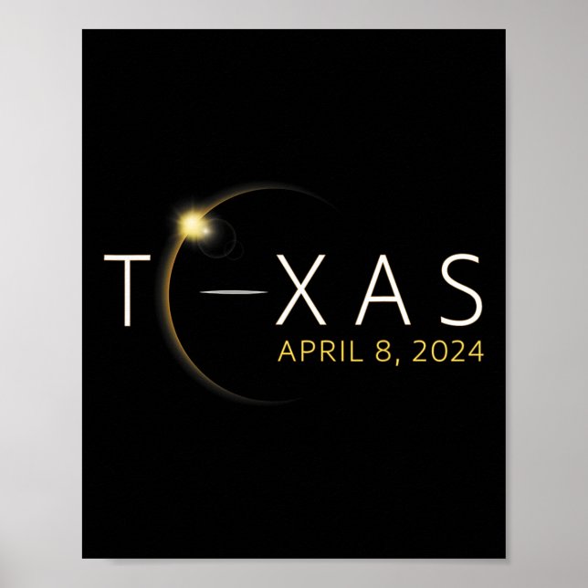 Solar Eclipse 2024 State Texas Total Solar Eclipse Poster (Framsidan)
