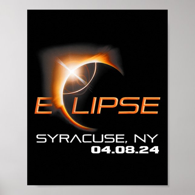 Solar Eclipse 2024 Syracuse New York Poster (Framsidan)