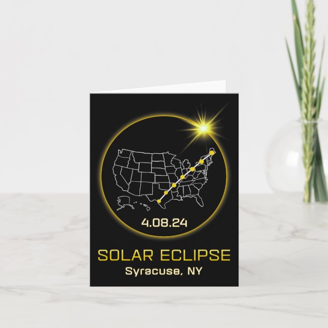 Solar Eclipse 2024 Syracuse Ny York Totality E Kort (Framsida)
