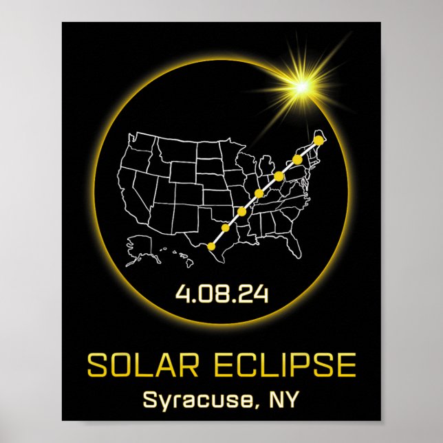 Solar Eclipse 2024 Syracuse Ny York Totality E Poster (Framsidan)