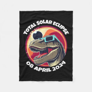 Solar Eclipse 2024 T-rex Wearing Eclipse Gles Fleecefilt