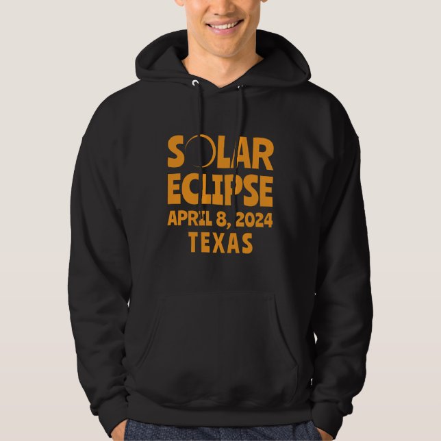 Solar Eclipse 2024 Texas Hoodie (Framsida)
