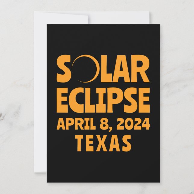Solar Eclipse 2024 Texas Inbjudningar (Framsida)