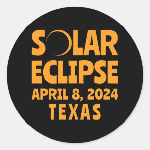 Solar Eclipse 2024 Texas Runt Klistermärke