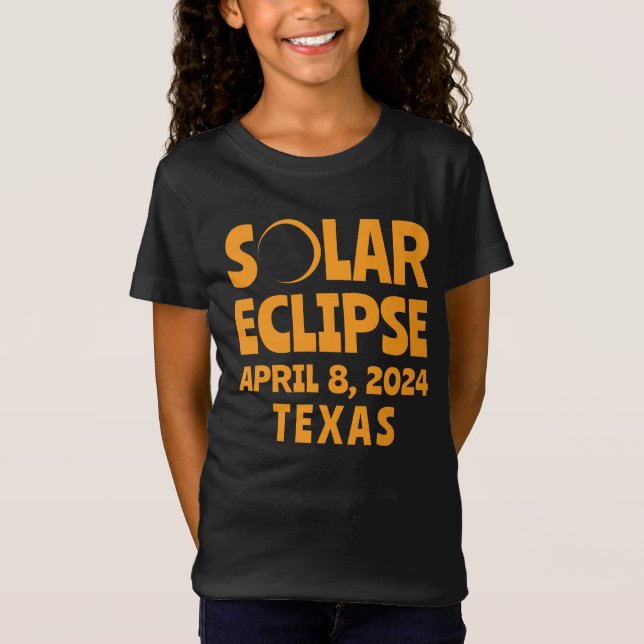 Solar Eclipse 2024 Texas T Shirt (Framsida)