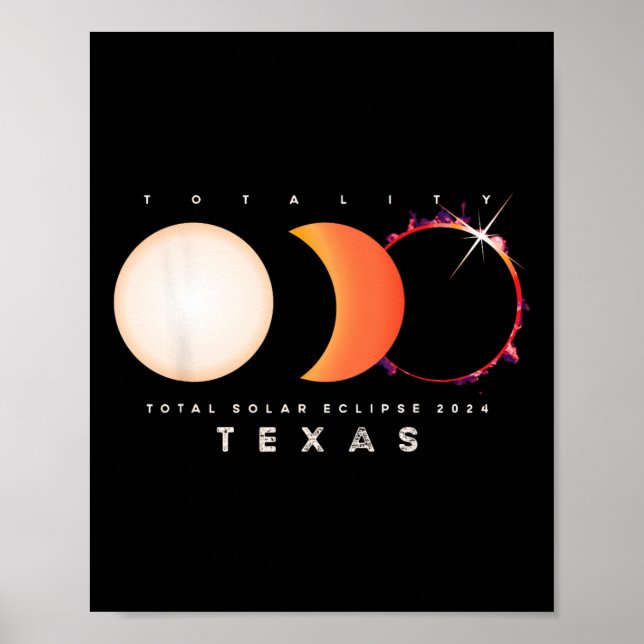 Solar Eclipse 2024 Texas Total Eclipse America Gra Poster (Framsidan)