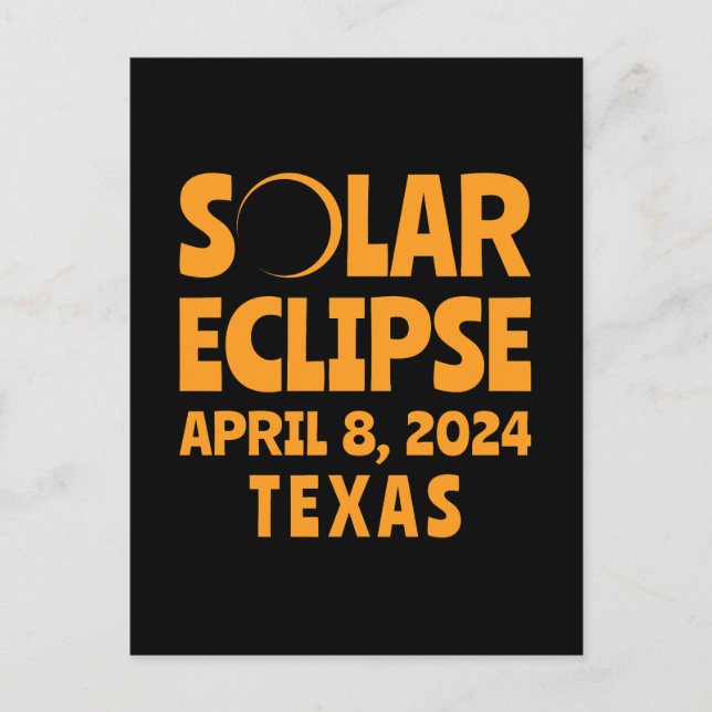 Solar Eclipse 2024 Texas Vykort (Framsida)