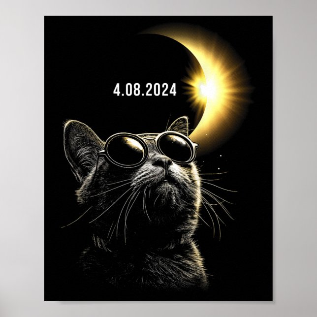 Solar Eclipse 2024 Total Eclipse April 8:e 2024 Ca Poster (Framsidan)
