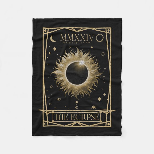 Solar Eclipse 2024 Total Eclipse Astronomy Tarot C Fleecefilt (Framsidan)