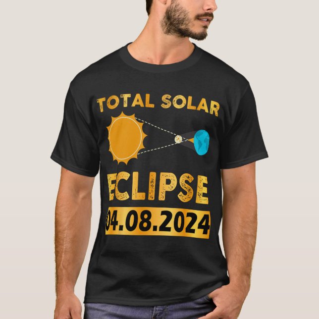 Solar Eclipse 2024 Total Solar Eclipse 4.08.24 7 T Shirt (Framsida)