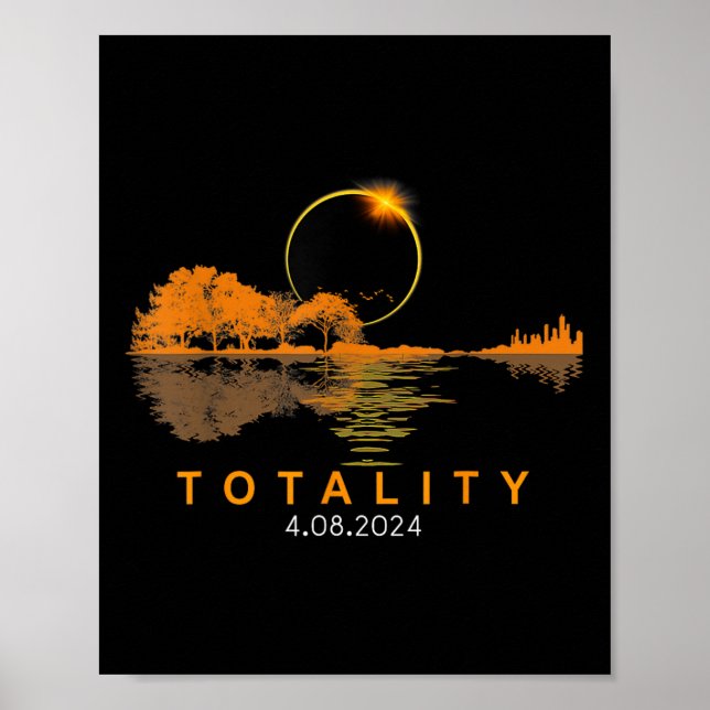 Solar Eclipse 2024 Total Solar Eclipse 4.08.24 Gui Poster (Framsidan)