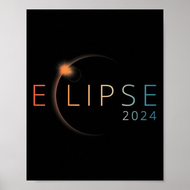 Solar Eclipse 2024 Total Solar Eclipse 4.08.24 Poster (Framsidan)