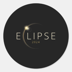 Solar Eclipse 2024 Total Solar Eclipse 4.08.24 Runt Klistermärke