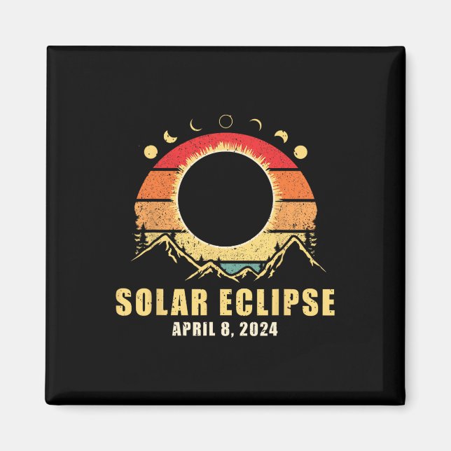 Solar Eclipse 2024 Total Solar Eclipse 8 april 202 Magnet (Framsidan)