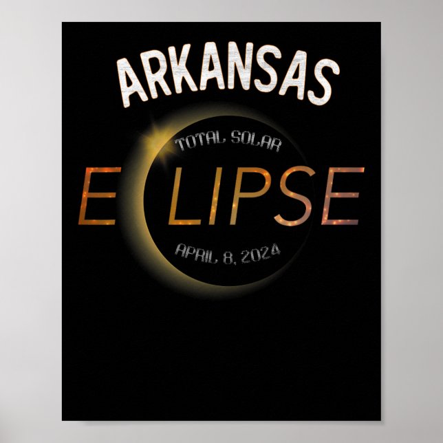 Solar Eclipse 2024 Total Solar Eclipse State Arkan Poster (Framsidan)