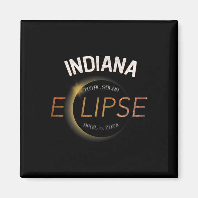 Solar Eclipse 2024 Total Solar Eclipse State India Magnet (Framsidan)