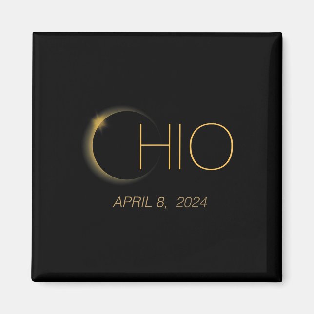 Solar Eclipse 2024 Total Solar Eclipse State Ohio Magnet (Framsidan)