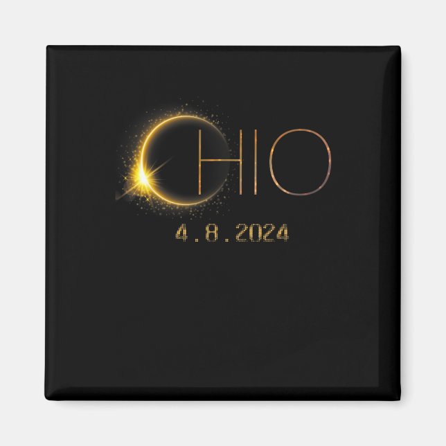 Solar Eclipse 2024 Total Solar Eclipse State Ohio Magnet (Framsidan)