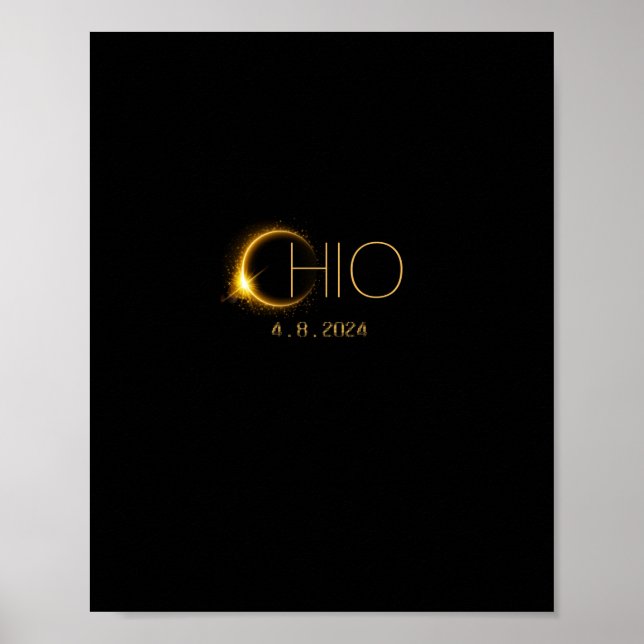 Solar Eclipse 2024 Total Solar Eclipse State Ohio Poster (Framsidan)