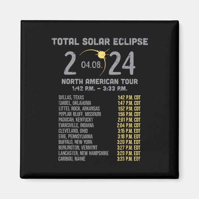 Solar Eclipse 2024 Totality April 8 Manar Women Ki Magnet (Framsidan)