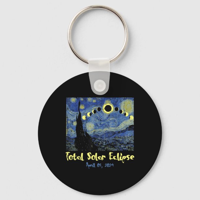 Solar Eclipse 2024 Totality April 8 Manar Women Ki Nyckelring (Framsida)