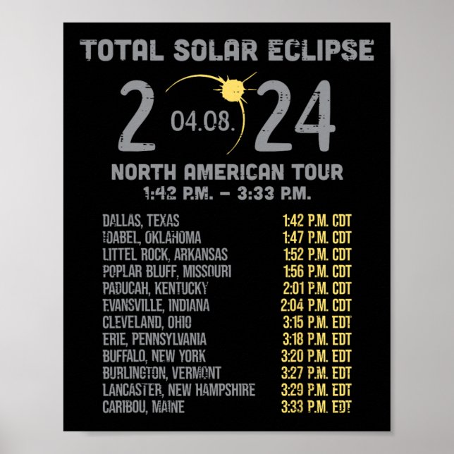 Solar Eclipse 2024 Totality April 8 Manar Women Ki Poster (Framsidan)