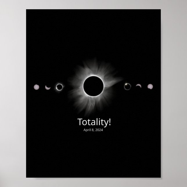 Solar Eclipse 2024 Totality Poster (Framsidan)