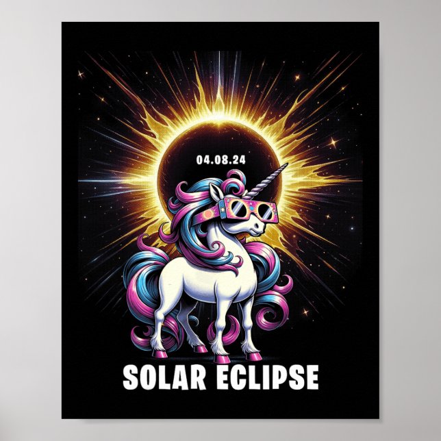 Solar Eclipse 2024 Totalt Eclipse April 8:e 24 Uni Poster (Framsidan)