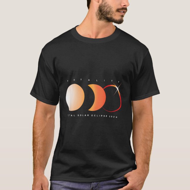 Solar Eclipse 2024 Totalt Eclipse Astronomy Sol Gr T Shirt (Framsida)
