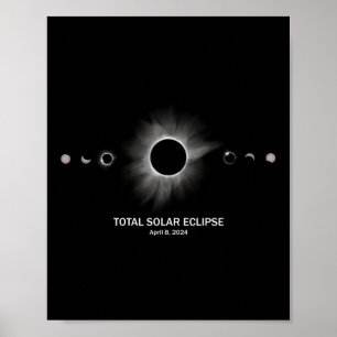 Solar Eclipse 2024 Totalt Eclipse Poster