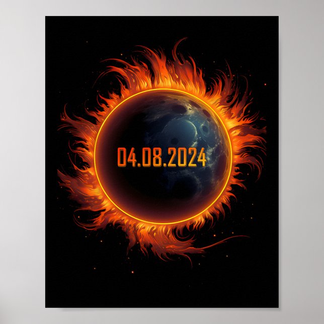 Solar Eclipse 2024 Totalt Sol Eclipse 1 Poster (Framsidan)