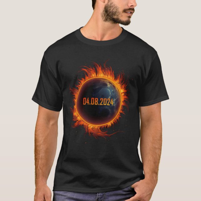 Solar Eclipse 2024 Totalt Sol Eclipse 1 T Shirt (Framsida)