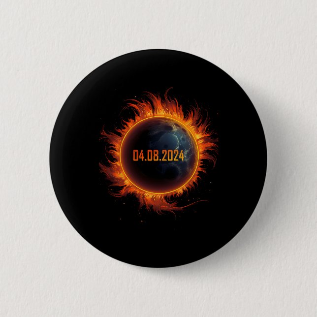 Solar Eclipse 2024 Totalt Sol Eclipse Knapp (Framsida)