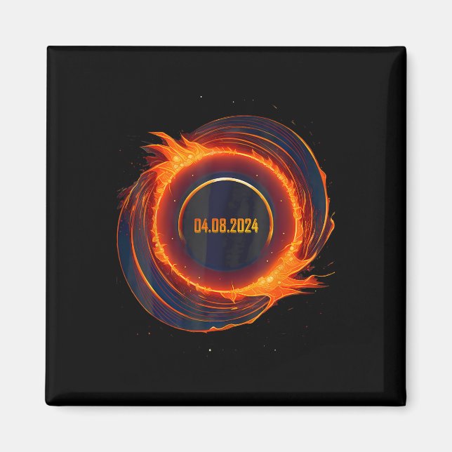 Solar Eclipse 2024 Totalt Sol Eclipse Magnet (Framsidan)