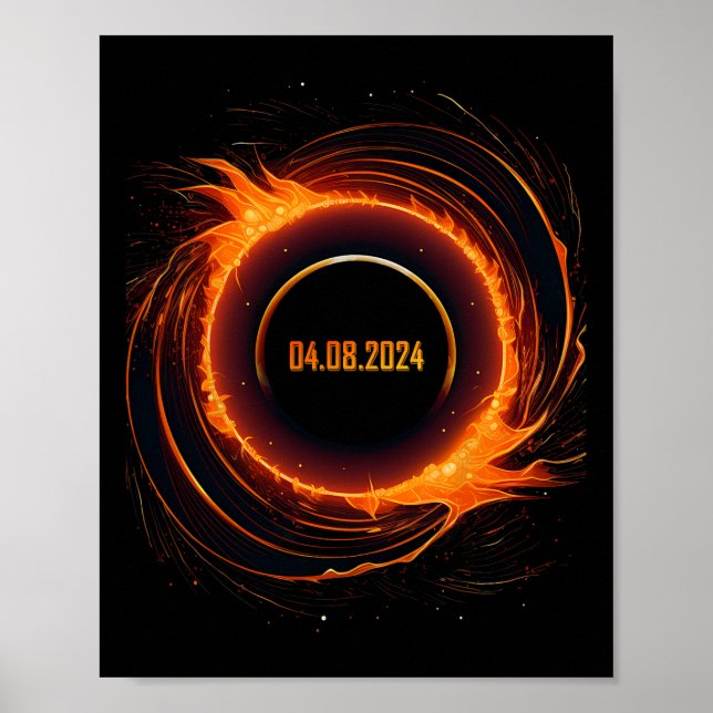 Solar Eclipse 2024 Totalt Sol Eclipse Poster (Framsidan)