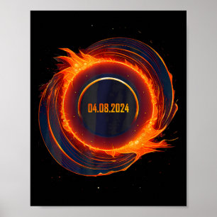 Solar Eclipse 2024 Totalt Sol Eclipse Poster