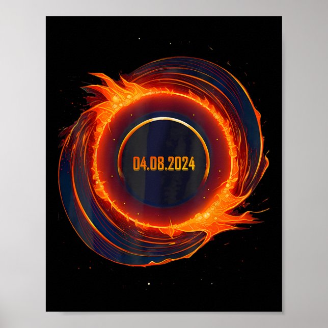 Solar Eclipse 2024 Totalt Sol Eclipse Poster (Framsidan)