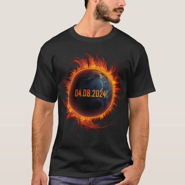 Solar Eclipse 2024 Totalt Sol Eclipse T Shirt (Framsida)