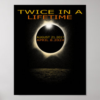 Solar Eclipse 2024 två gånger under livstid Solar Poster