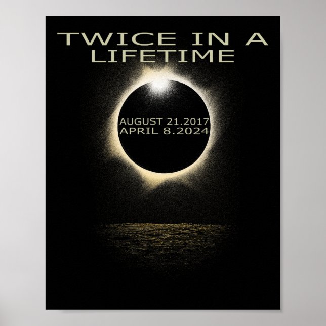 Solar Eclipse 2024 två gånger under livstid Solar  Poster (Framsidan)