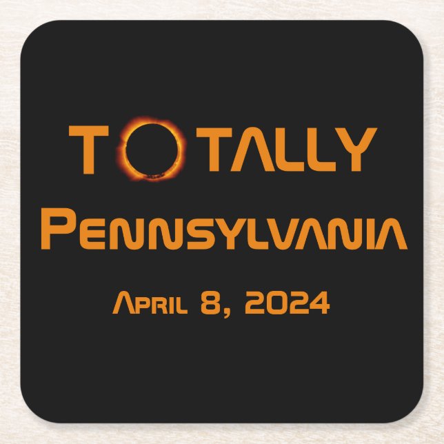 Solar Eclipse 2024 Underlägg Papper Kvadrat (Framsidan)