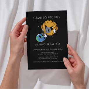 Solar Eclipse 2025 Photobomb ViTING Party Inbjudningar
