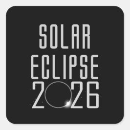 Solar Eclipse 2026-knapp Fyrkantigt Klistermärke