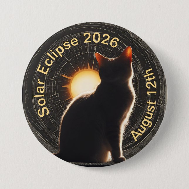 Solar Eclipse 2026 sun cat Knapp (Framsida)