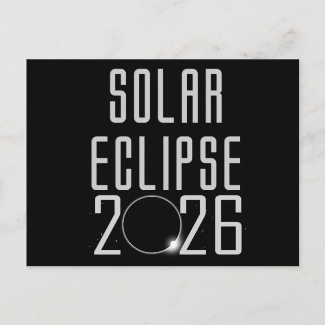 Solar Eclipse 2026 vycard Vykort (Framsida)
