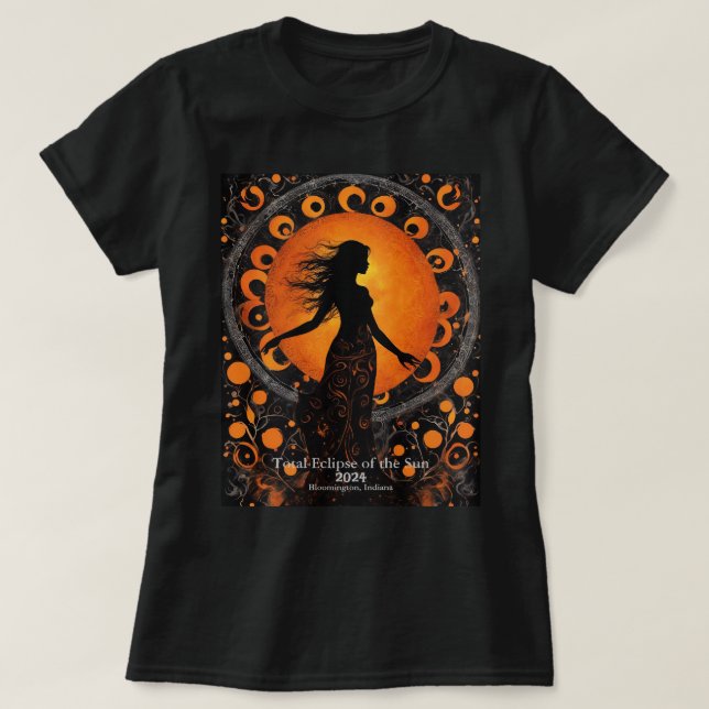 Solar Eclipse 2 Sides Dancer Text Sol T Shirt (Design framsida)