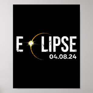 Solar Eclipse 4.08.24 2024 Vuxen Kids America Fami Poster