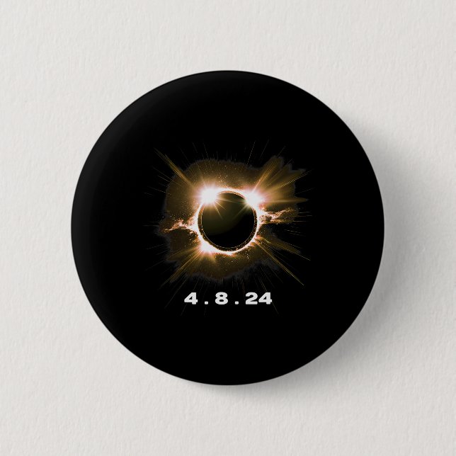 Solar Eclipse 4.8.24 Totality Event 2024 Souvenir Knapp (Framsida)